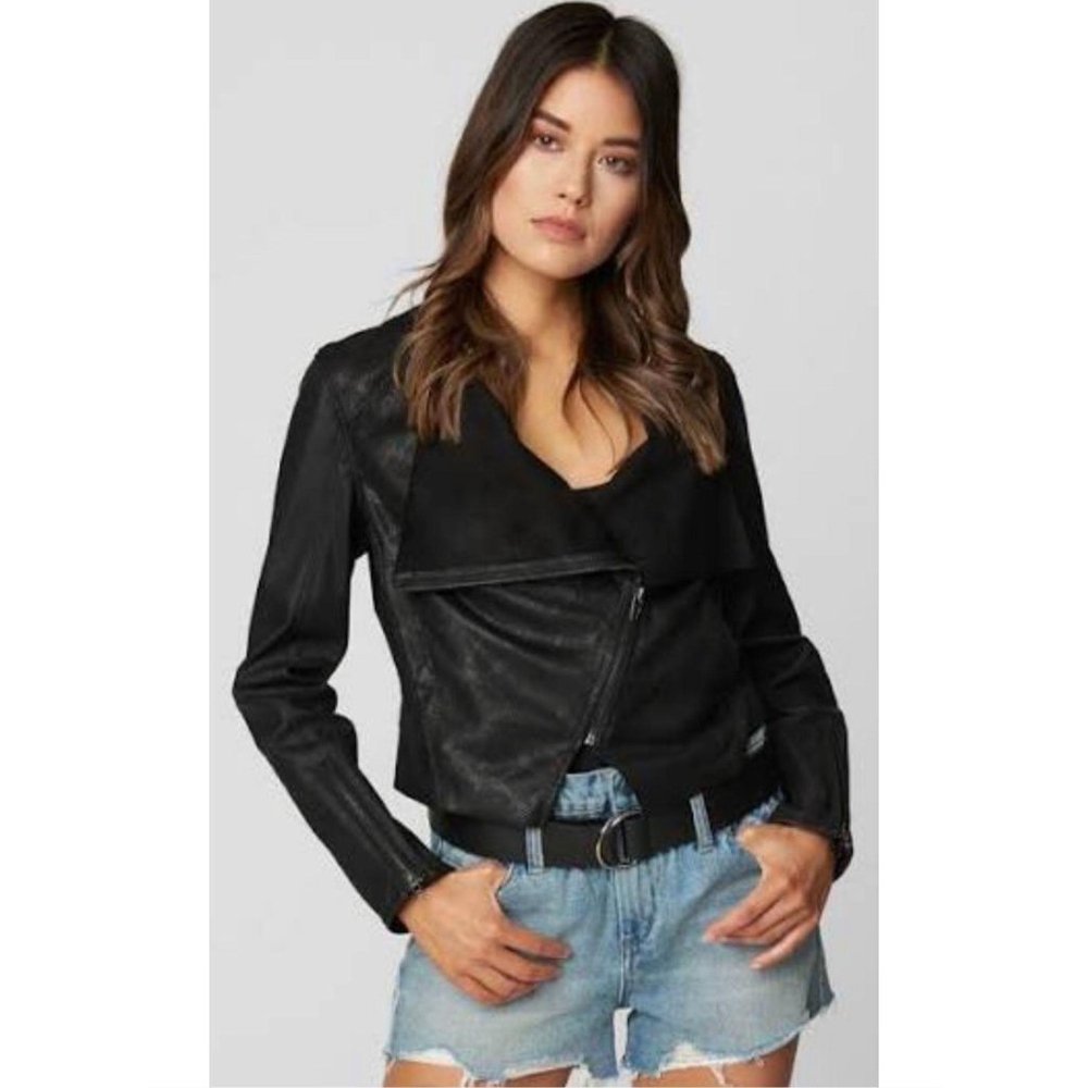 EUC BCBG Dakota Black Moto Style Jacket, Size S - Picture 1 of 6